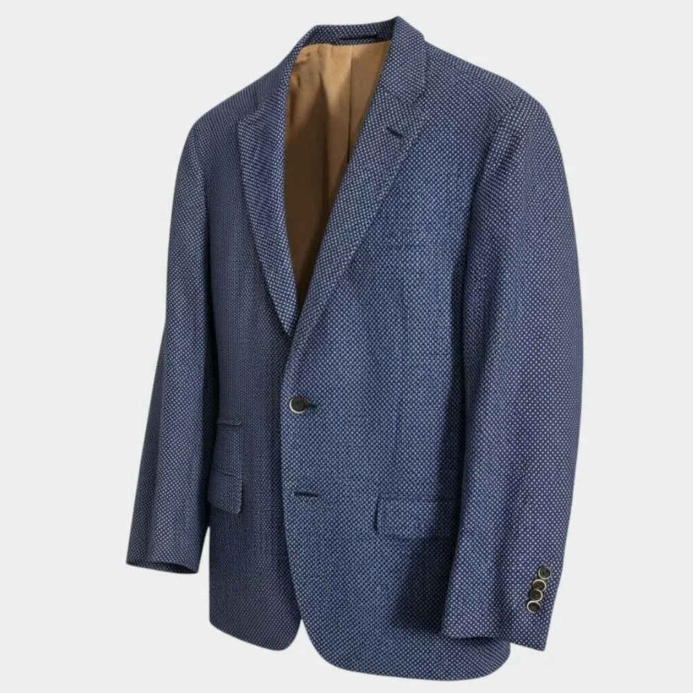 EREDI PISANO Made in Italy Mens Blazer 46 US Sport Coat 2-Button Jacket Blue